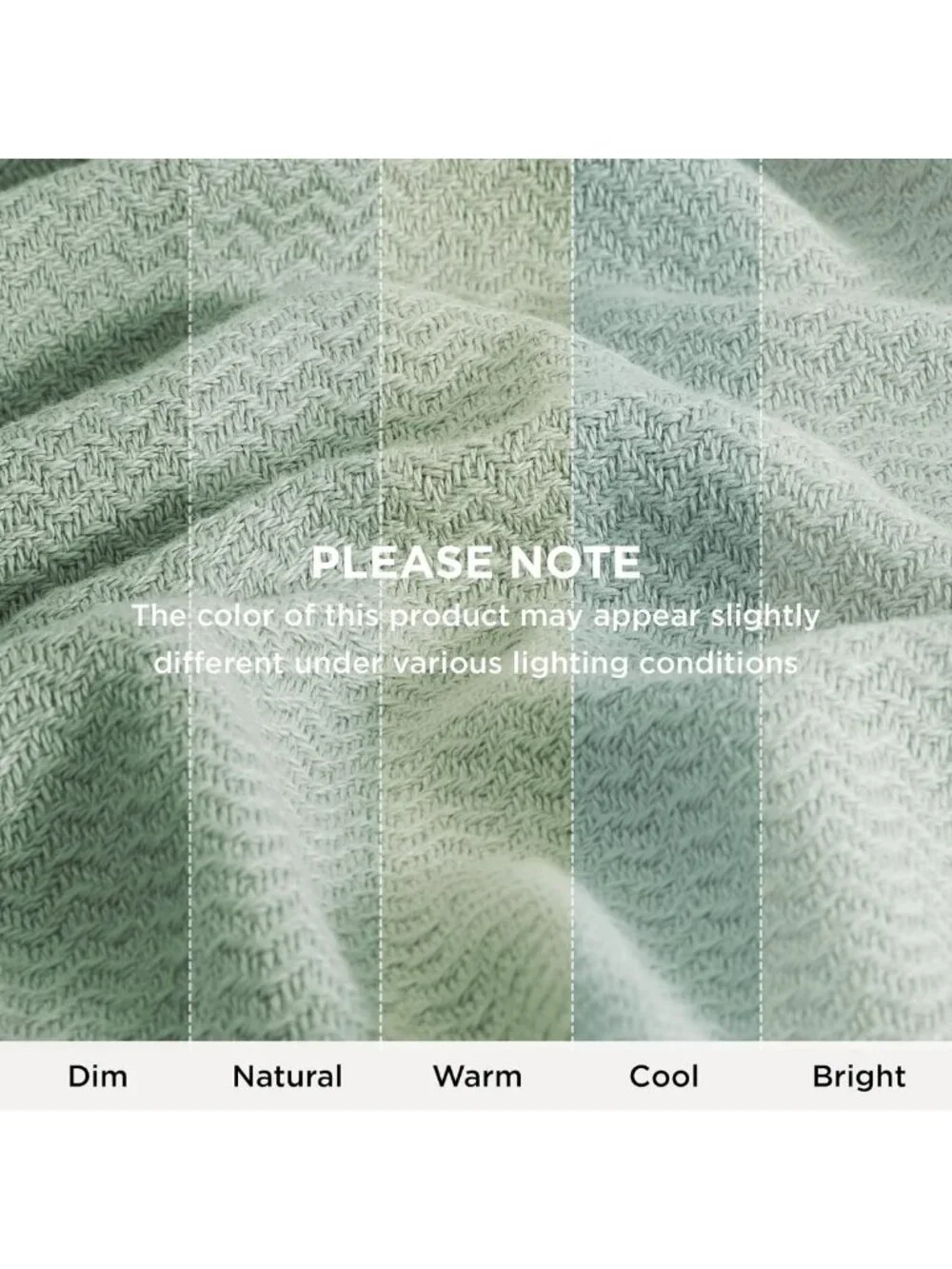 Cozy 100% Cotton Large Throw Blanket 50x70 - Lightweight Herringbone Design